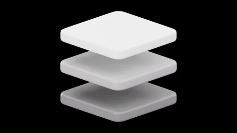 3D Animated Icon of Layers, Graphic Design 3D Animation 3D Set, Color Key Effect Stock Footage 278553548