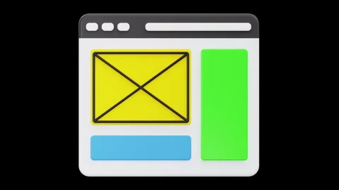 3D Animated Icon of Layout, Graphic Design 3D Animation 3D Set Stock Footage 278553618