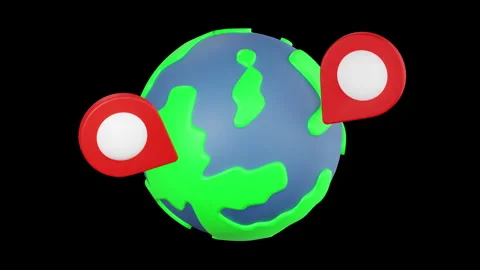 3D Animated Icon of World Location, Navigation and Maps 3D Animation 3D Set Stock Footage 278526957