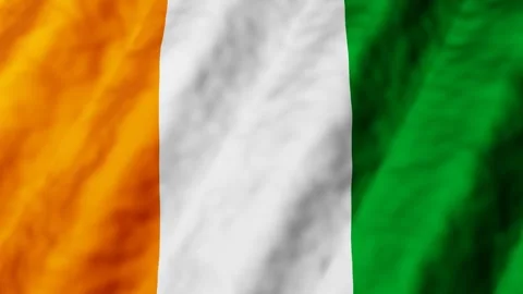 3d animated ivory coast flag waves gently with texture and motion Stock Footage 335606234
