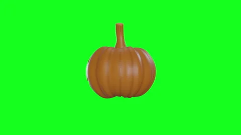 3d animated jack o lantern with green screen Stock Footage 253657015