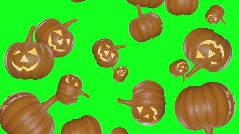 3d animated jack o lantern with green screen Stock Footage 253657071
