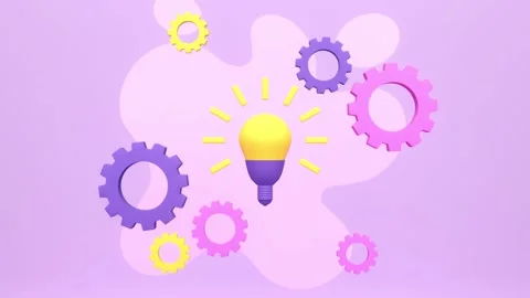 3d animated lightbulb with moving gear. animated creative idea. 動画素材 276752703