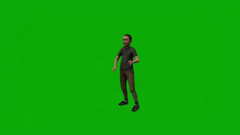 3d animated little kindergarten boy on green screen playing and talking and acti Stock Footage 239282257