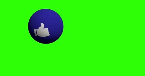 3d Animated loop blue bubble Thumbs Up or like Icons on Green Screen Background Stock Footage 278667156