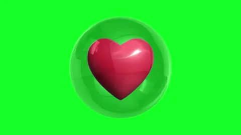 3d Animated Love Icon with green screen background for Business promotions. Stock Footage 313175953