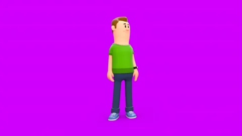 3D Animated Man Expressing Relief Impression Vídeo Stock 266534910