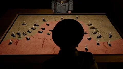 3D animated map of the Battle of Kursk 1943 Stock Footage 336637259
