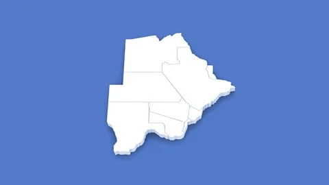 3d Animated Map of Botswana for News and Geopolitical Themes. With luma matte. Stock Footage 312010921
