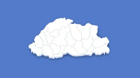 3d Animated Map of Buthan for News and Geopolitical Themes. With luma matte. Stock Footage 311932787