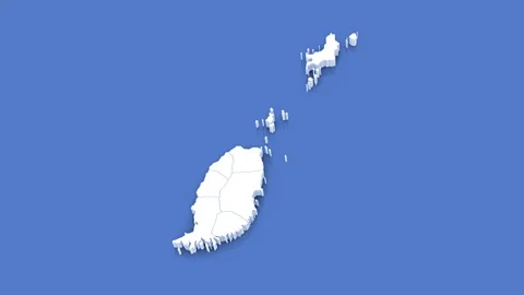 3d Animated Map of Grenada for News and Geopolitical Themes. With luma matte. Stock Footage 312478674