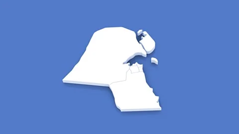 3d Animated Map of Kuwait for News and Geopolitical Themes. With luma matte. Stock Footage 311932683