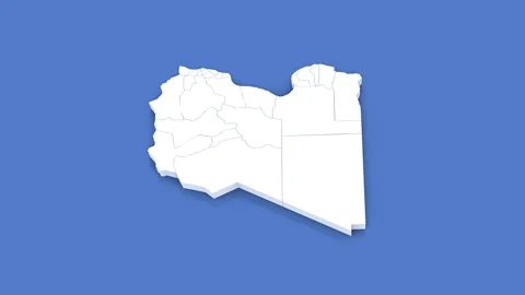 3d Animated Map of Libya for News and Geopolitical Themes. With luma matte. Stock Footage 312010896