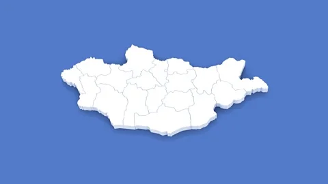 3d Animated Map of Mongolia for News and Geopolitical Themes. With luma matte. Stock Footage 311932687