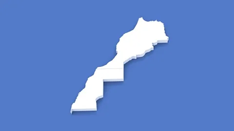 3d Animated Map of Morocco for News and Geopolitical Themes. With luma matte. Stock Footage 312010904
