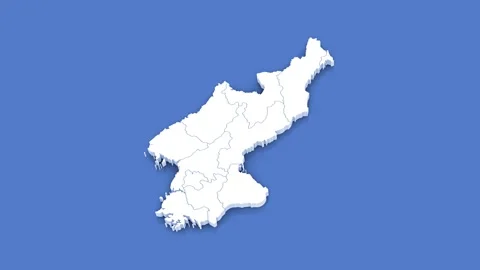 3d Animated Map of North Korea for News and Geopolitical Themes. Luma matte. Stock Footage 311932696
