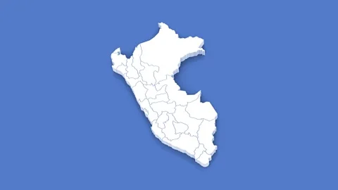 3d Animated Map of Peru for News and Geopolitical Themes. With luma matte. Stock Footage 312478697