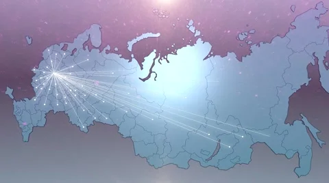 3d animated map of Russia with lines from Moscow 스톡 동영상 47860634