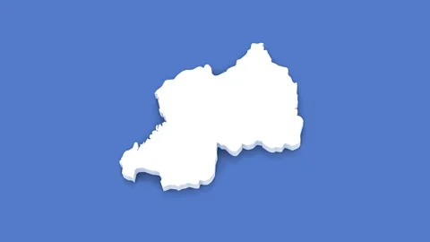 3d Animated Map of Rwanda for News and Geopolitical Themes. With luma matte. Stock Footage 312010902