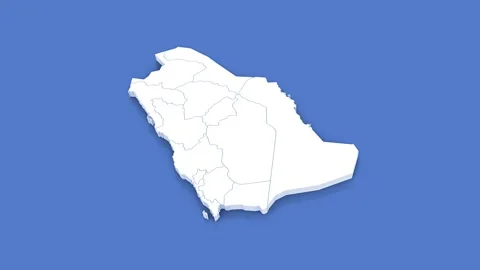 3d Animated Map of Saudi Arabia for News and Geopolitical Themes. Luma matte. Stock Footage 311932701