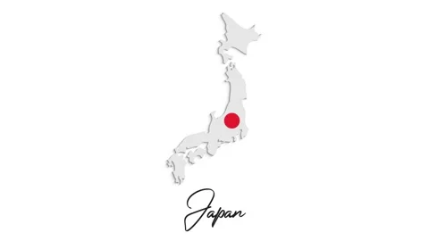 3d animated map showing the state of Japan from the united state of america. 2d Stock Footage 150763542