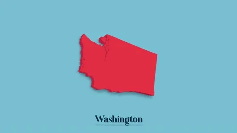 3d animated map showing the state of Washington from the United State of America Video stock 161204146