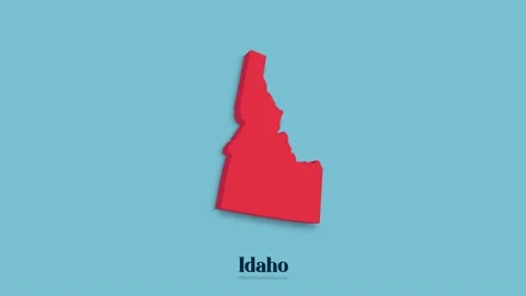 3d animated map showing the state of Idaho from the United State of America Stock Footage 161204190