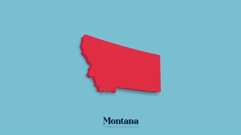 3d animated map showing the state of Montana from the United State of America Stock Footage 161204255