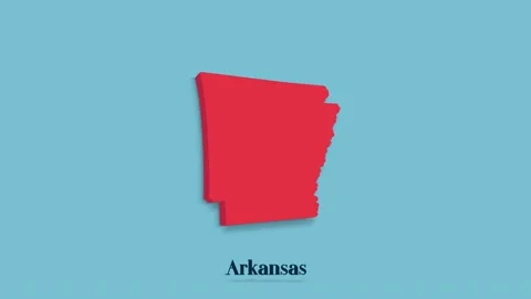 3d animated map showing the state of Arkansas from the United State of America Stock Footage 161204445