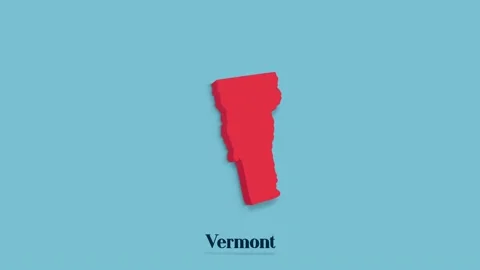 3d animated map showing the state of Ver... | Stock Video | Pond5