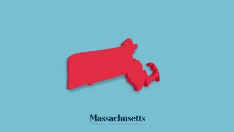 3d animated map showing the state of Massachusetts from the United State of Stock Footage 161204844
