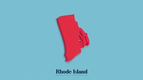 3d animated map showing the state of Rhode Island from the United State of Stock Footage 161204859