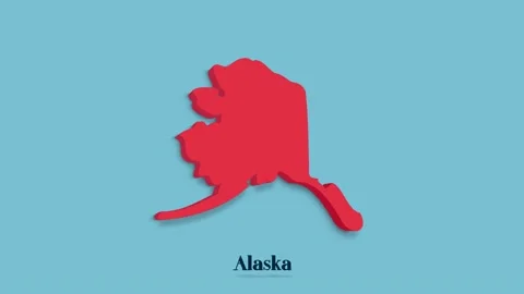 3d animated map showing the state of Alaska from the United State of America Stock Footage 161205057