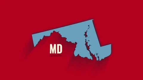 3d animated map showing the state of Maryland from the United State of America Video stock 161212458