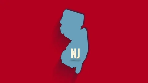 3d animated map showing the state of New Jersey from the United State of America Stock Footage 161212536