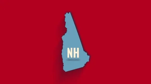 3d animated map showing the state of New Hampshire from the United State of Stock Footage 161212815