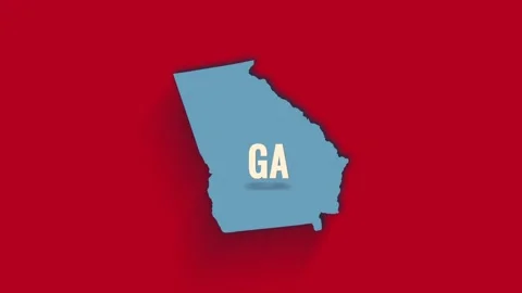 3d animated map showing the state of Geo... | Stock Video | Pond5