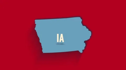 3d animated map showing the state of Iowa from the United State of America. USA Video stock 161213800