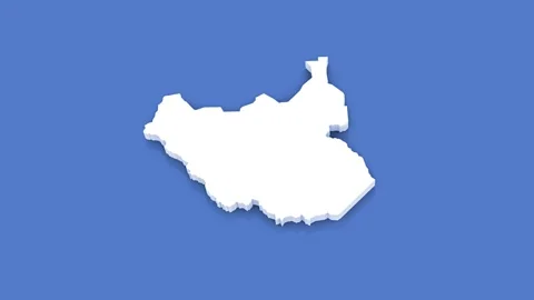 3d Animated Map of South Sudan for News and Geopolitical Themes. Luma matte. Stock Footage 312010909
