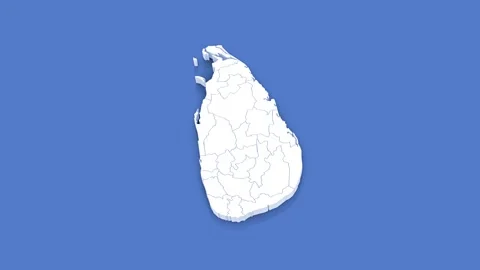 3d Animated Map of Sri Lanka for News and Geopolitical Themes. With luma matte. Stock Footage 311932717
