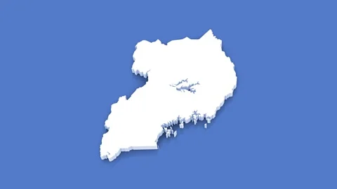 3d Animated Map of Uganda for News and Geopolitical Themes. With luma matte. Stock Footage 312010911