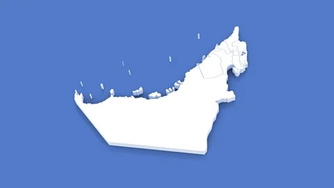 3d Animated Map of United Arab Emirates for News and Geopolitical Themes. Stock Footage 312485691
