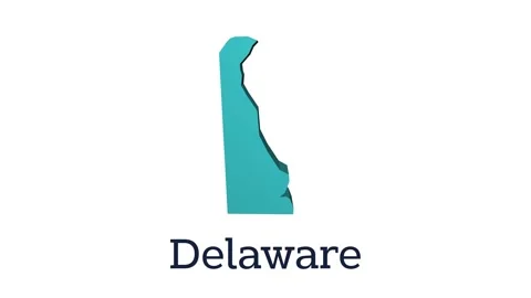 3D animated map of United States with highlighted Delaware state. 스톡 동영상 302844406