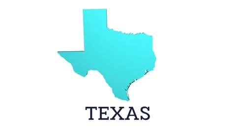 3D animated map of United States with highlighted Texas state. Stock Footage 302844411