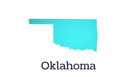 3D animated map of United States with highlighted Oklahoma state. 스톡 동영상 302844412