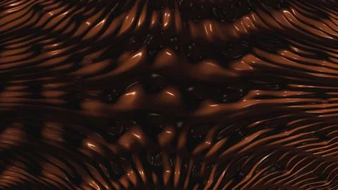 3D Animated Melted Liquid Dark Chocolate Flowing with Thick Layers Stock Illustration