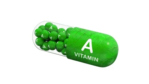 A 3D animated model of vitamin A in the form of green granules Stock Footage 285408414