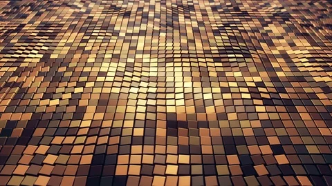3d Animated Mosaic Cube Grid surface Stock Footage 113511149