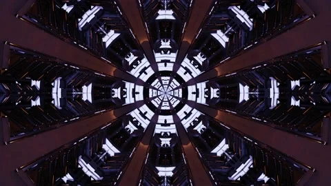 3D animated movement through a flower shaped mandala pattern enlightened with Stock Footage 168207923