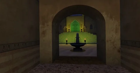 3D Animated -Night External to internal Scene - Arabian Sultan Palace -Fast Stock Footage